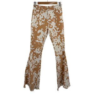 Saints & Hearts cow deer print flare jeans size M western boho bell‎ bottom